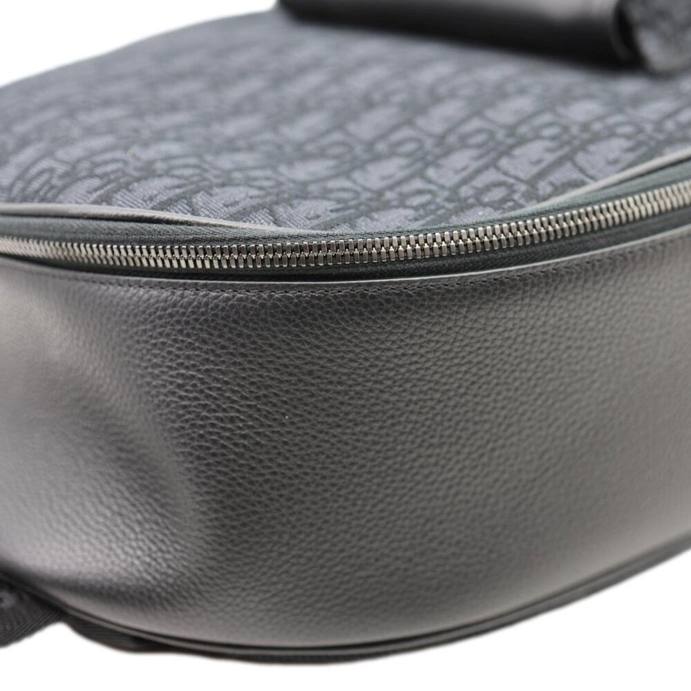 Christian Dior  Saddle Oblique Jacquard Canvas Zip Backpack Black - Picture 6 of 12